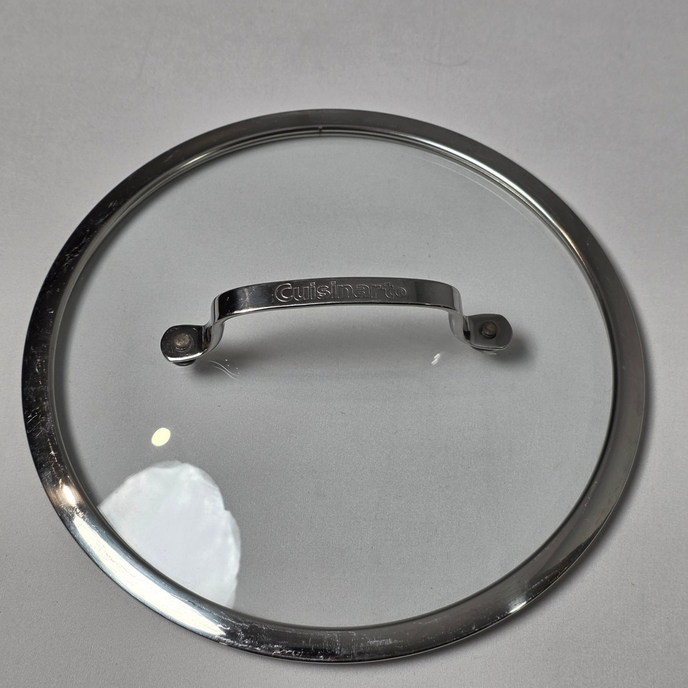 Cuisinart Cookware Lid 9in Clear Tempered Glass Stainless Steel Rim